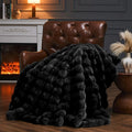 Cozy Warm Luxury Faux Fur Rabbit Throw Blanket, Knitted Soft Thick Furry Cute Plush Reversible Blanket for Sofa, Living Room, Bedroom - Suitable for Winter & Spring & Holiday Gift Ideas