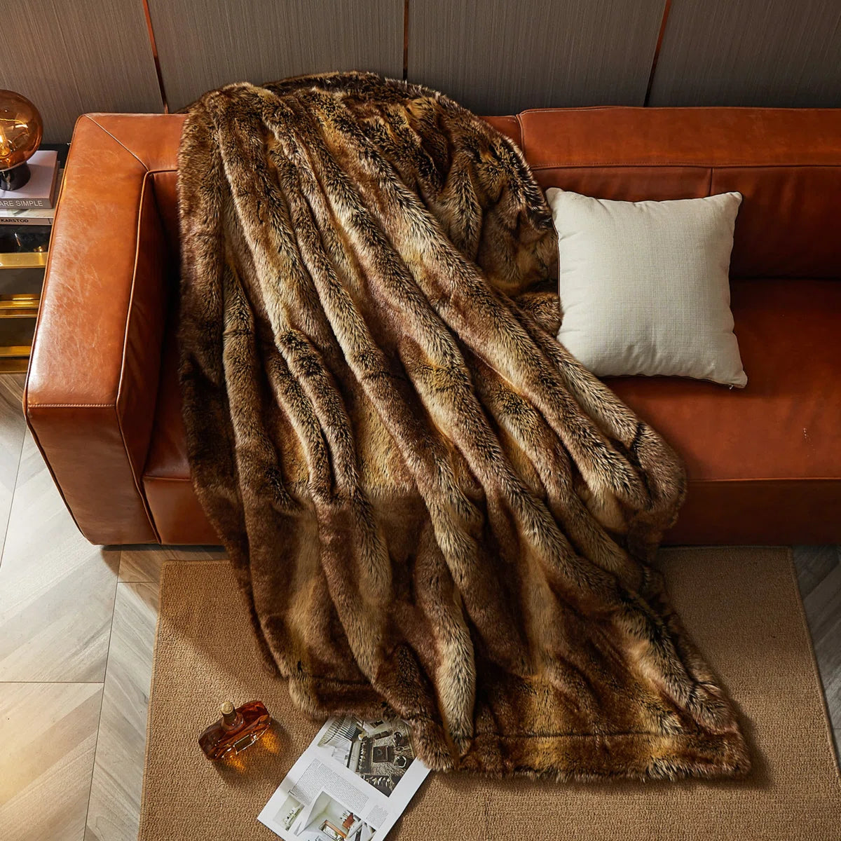 Luxury Faux Fur Blanket - Super Thick Warm Long Fluff Fuzzy Blanket for Bed