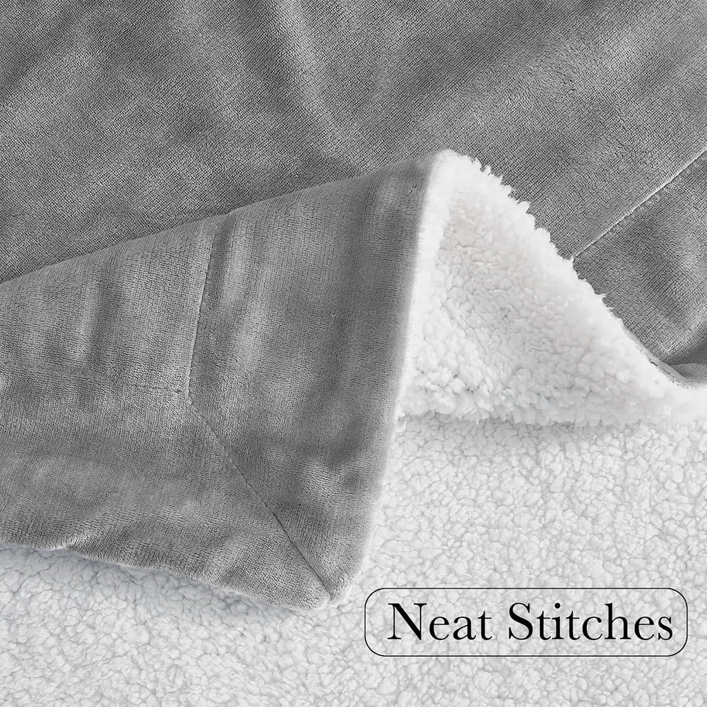 Sherpa Fleece Fur Thick Reversible Blanket Throw